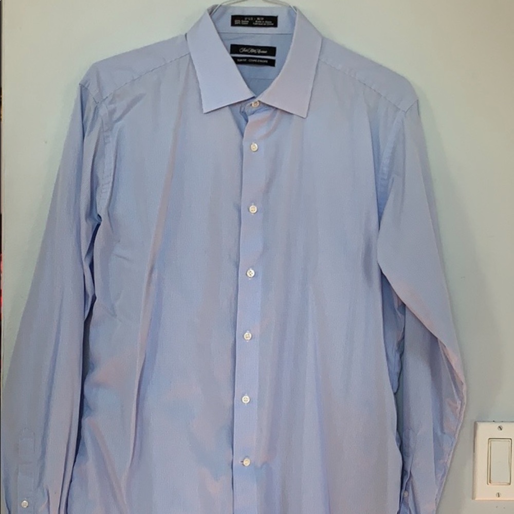 Saks Fifth Avenue blue micro gingham slim fit